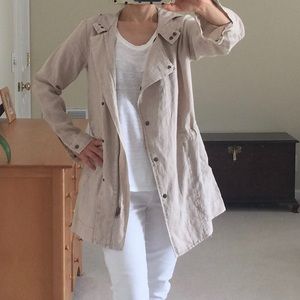 NWOT Michael Stars Linen Hooded Jacket Coat XS